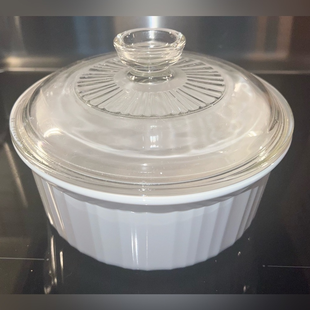 Corning Ware French White F-5-B Casserole Baking Dish 1.6 Liter approx 8" x‎ 3"